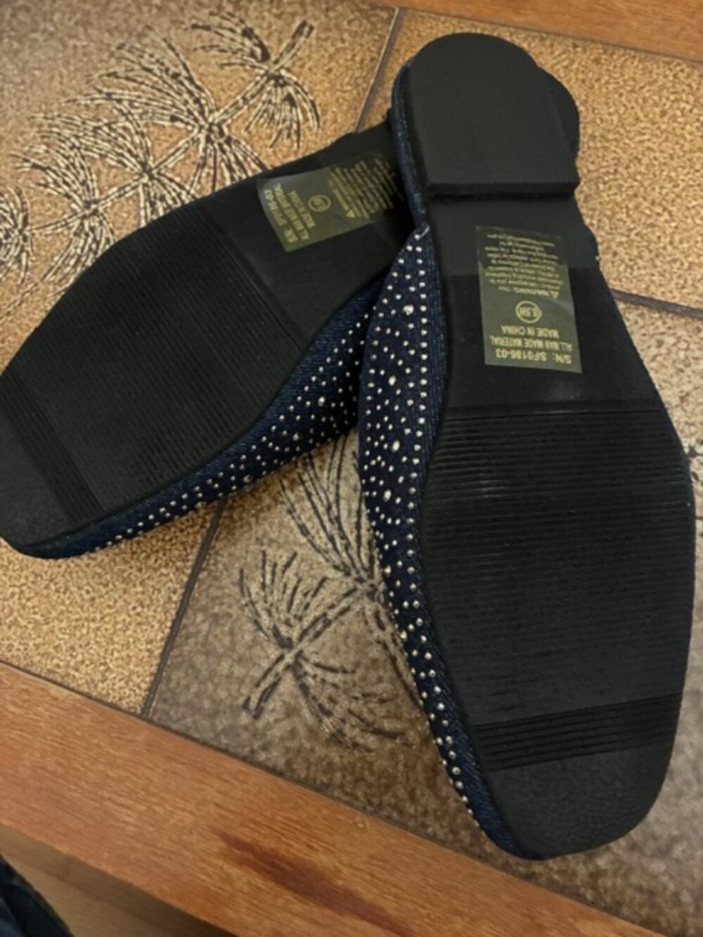 Brand New Atalina Rhinestone Navy Blue Mules - Picture 3 of 4